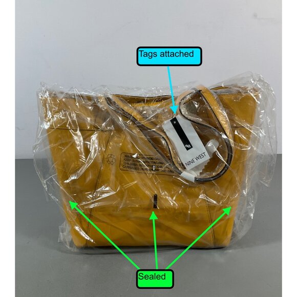 Nine West Handbags Sunnyside Jet Set Tote - Sunflower PU, Large Capacity 16.25in - Picture 5 of 9